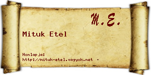 Mituk Etel névjegykártya